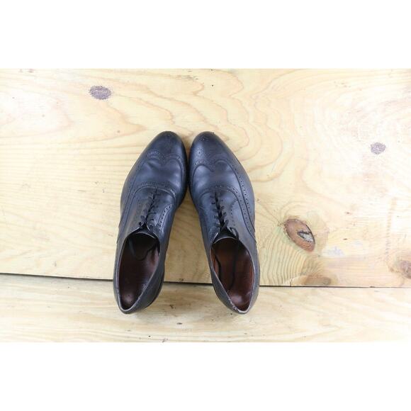 Allen Edmonds Shoes Mens 15 B Chester Black Leather Wingtip Oxford USA - Picture 6 of 12